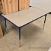 Height Adjustable Grey Office Table w/ Blue Trim 48x30